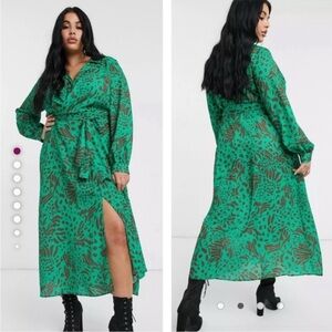 ASOS Teal and Brown animal print Dress